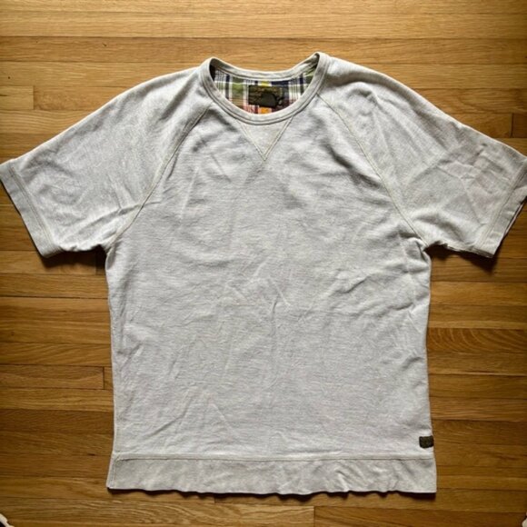 Vintage Lucky Brand Gray Short Sleeve Sweat T-shirt Casual Logo Modern Classic L - Picture 1 of 9